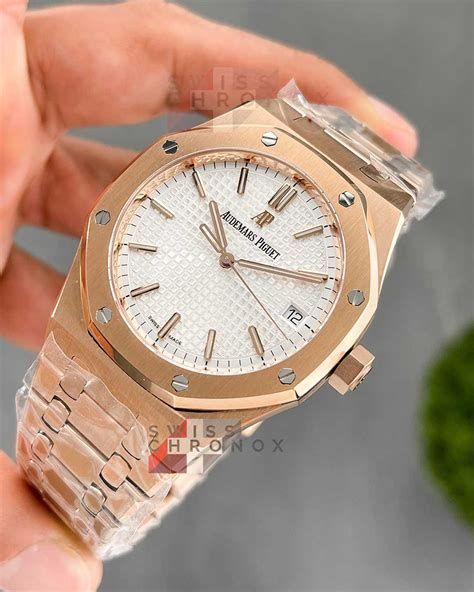 audemars piguet royal oak 15400 rose gold with white dial|Audemars Piguet royal oak price.